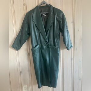VINTAGE Winlit Dark Green Leather Jacket